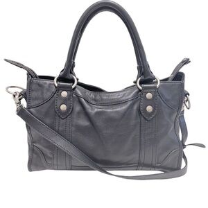 Fyre Melissa Satchel Leather with Silver Hardware‎ Handbag in Black